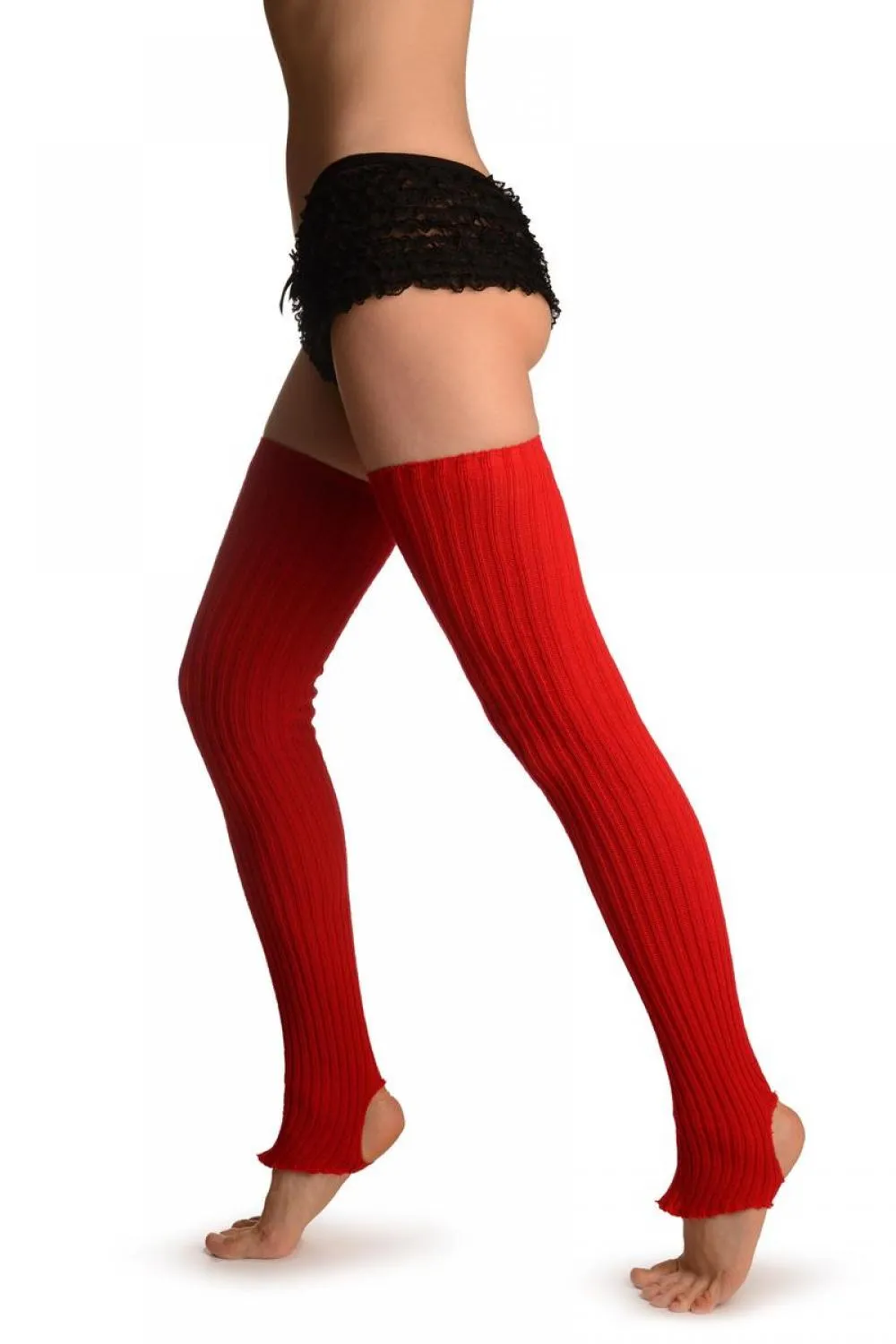 Bright Red Stirrup Dance/Ballet Leg Warmers