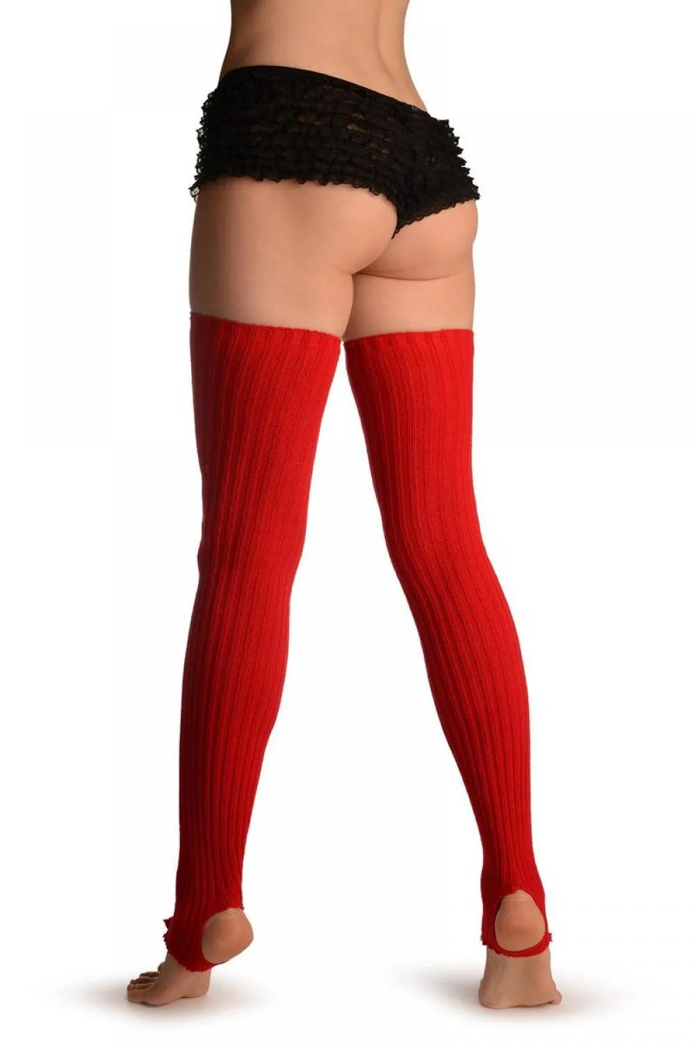 Bright Red Stirrup Dance/Ballet Leg Warmers