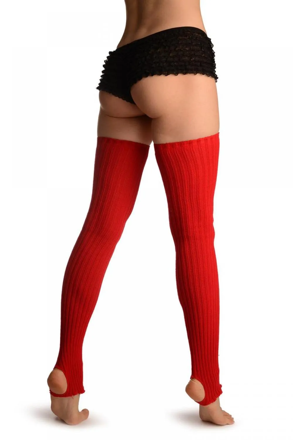 Bright Red Stirrup Dance/Ballet Leg Warmers