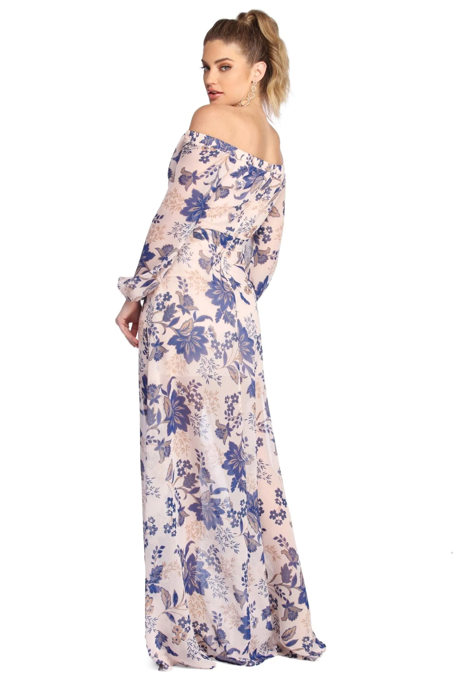 Britt Wrap Formal Floral Dress