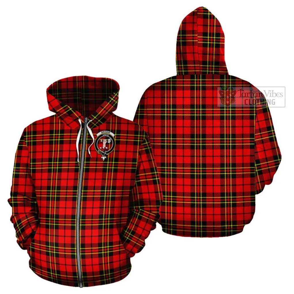 Brodie Modern Tartan Cotton Hoodie with Family Crest