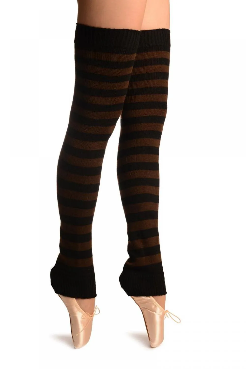 Brown & Black Stripes Dance/Ballet Leg Warmers