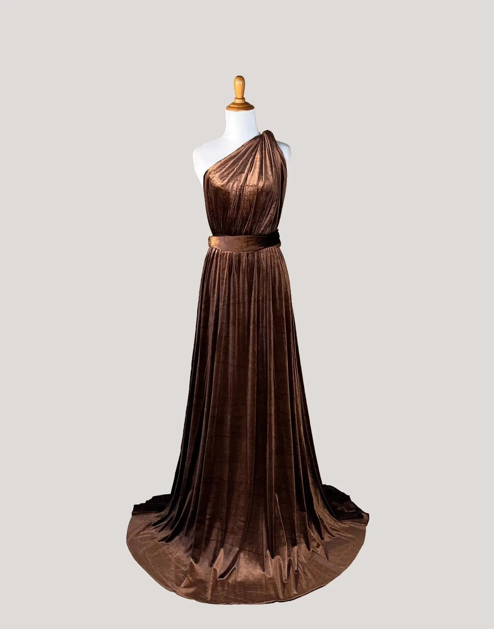 Brown Velvet Infinity Dress/ Wrap Convertible Bridesmaid Dress,Y20-18