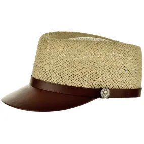 Bruno Capelo Legionnaire Leather (Straw) Straw w/ Leather Band Dress Cap