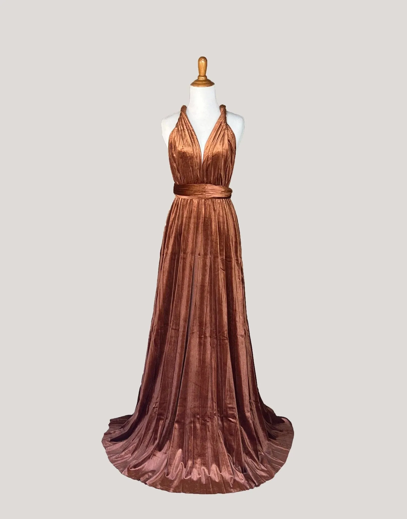 Burnt Orange Velvet Infinity Dress/ Wrap Convertible Bridesmaid Dress,Y25-35