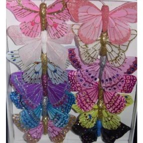 Butterfly Feather Glitter Decoration on hairclips