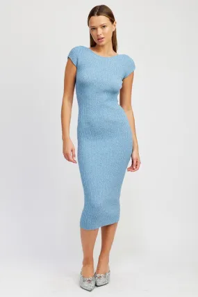 CAMMY  SLEEVE BODYCON DRESS WITH OPEN BACK