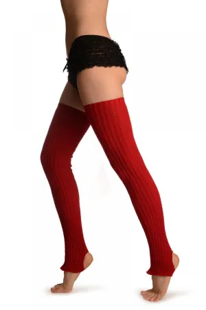 Cardinal Red Stirrup Dance/Ballet Leg Warmers