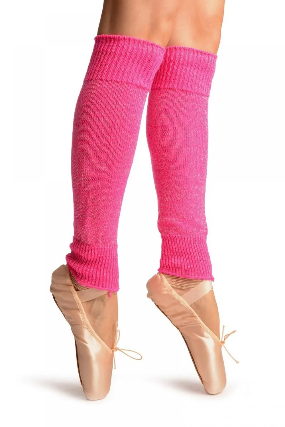 Cerise Pink With Silver Lurex Dance/Ballet Leg Warmers