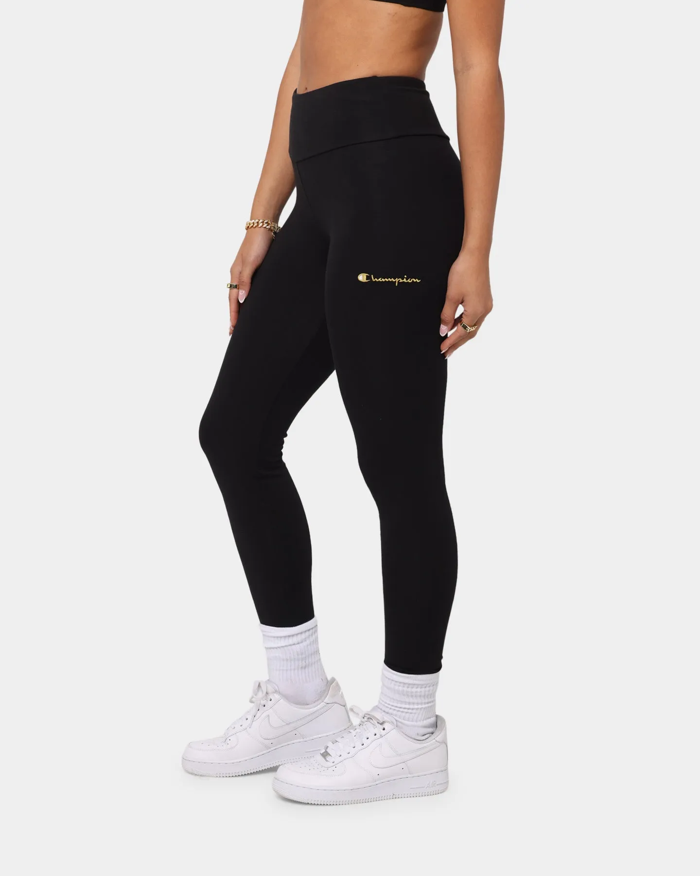 Champion Women's High Rise Leggings Black/Gold