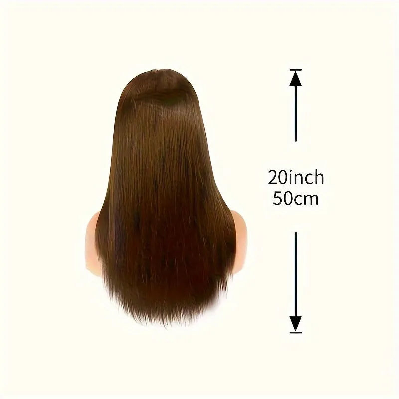 Chocolate Brown Straight Lace Front Wigs 13x4 Lace Front Human Hair Wig Standard Density Crystal HD Lace Wig Baby Hair Affordable Wig for Chic Women Colored #4