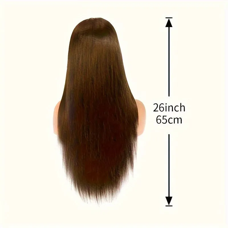 Chocolate Brown Straight Lace Front Wigs 13x4 Lace Front Human Hair Wig Standard Density Crystal HD Lace Wig Baby Hair Affordable Wig for Chic Women Colored #4