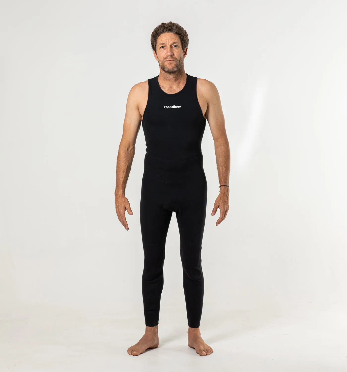 Classic Mens 2/2 Back Zip Sleeveless Long John Wetsuit