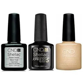 CND - Shellac Xpress5 Combo - Base, Top & Get That Gold (0.25 oz)