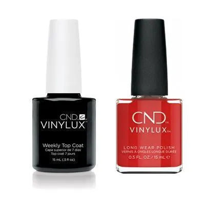 CND - Vinylux Topcoat & Devil Red 0.5 oz - #364