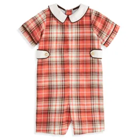 Collared Romper -- Grove Plaid