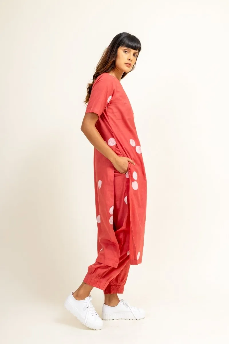 Coral Upcycled Cotton Tunic Set