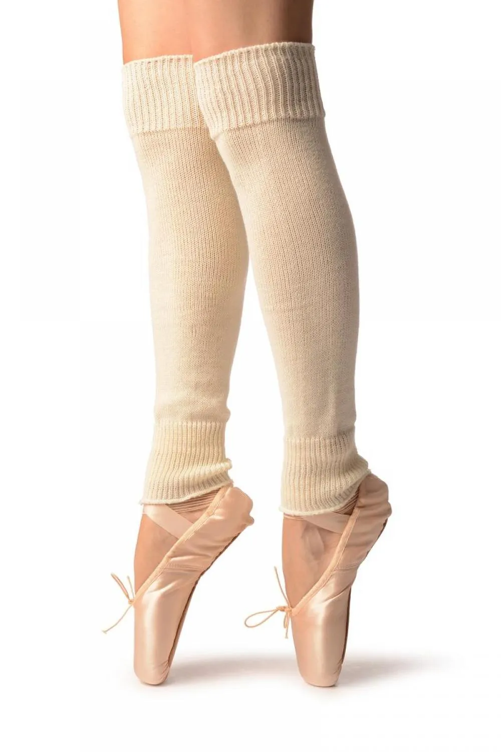 Cream Plain Dance/Ballet Leg Warmers