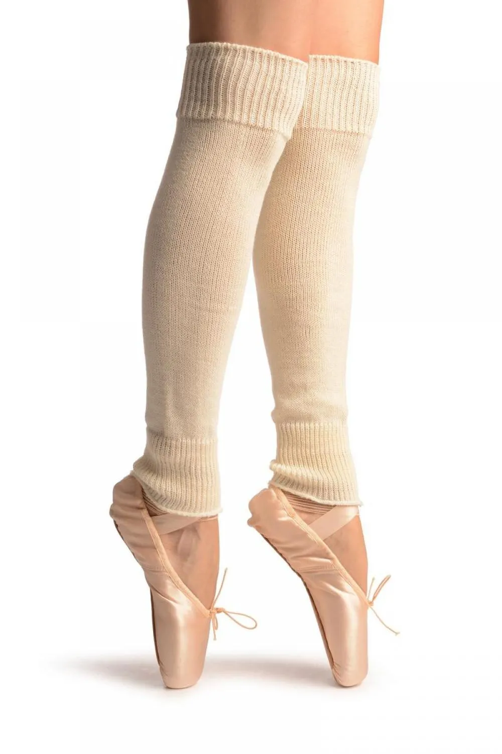 Cream Plain Dance/Ballet Leg Warmers