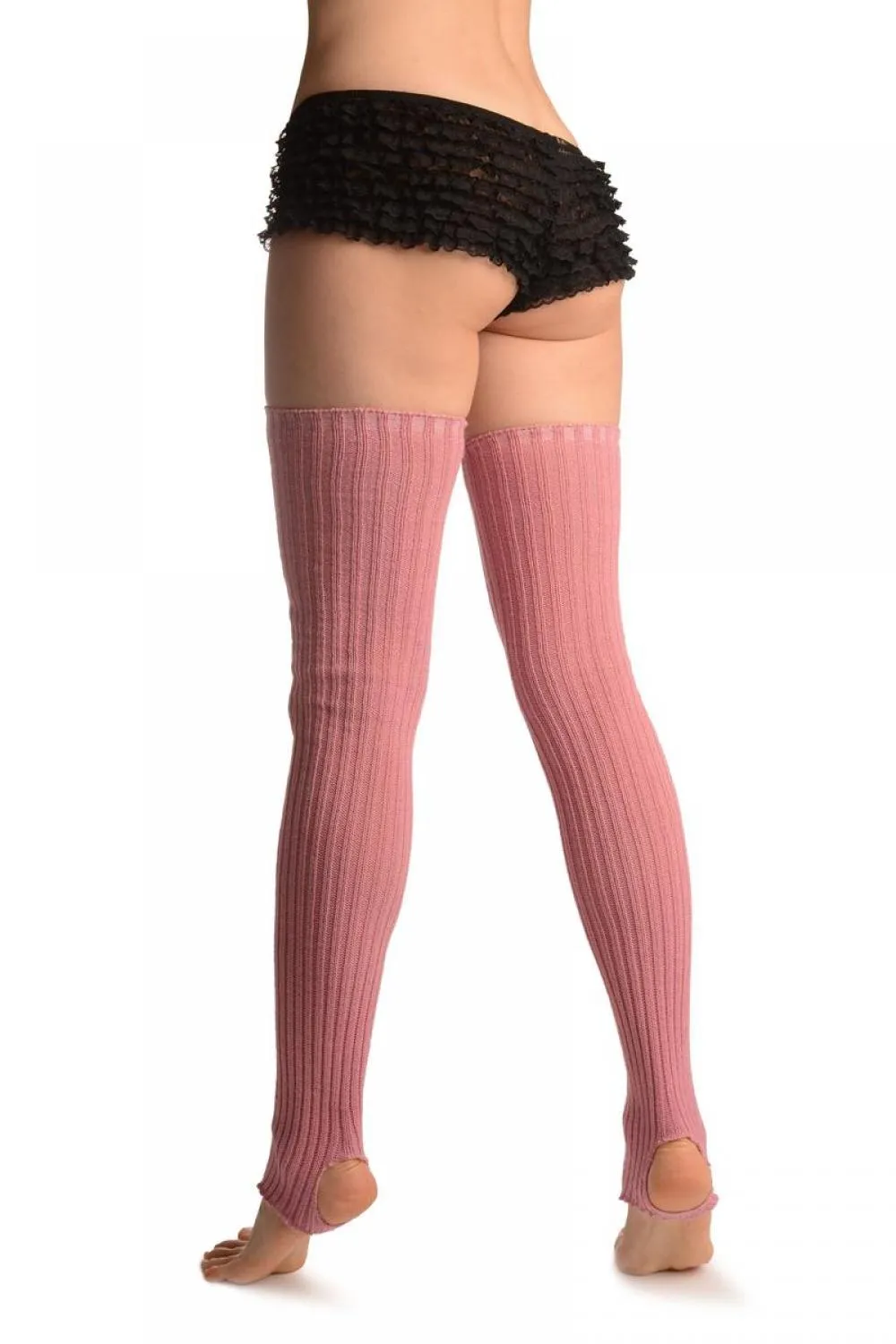 Crepe Pink Stirrup Dance/Ballet Leg Warmers