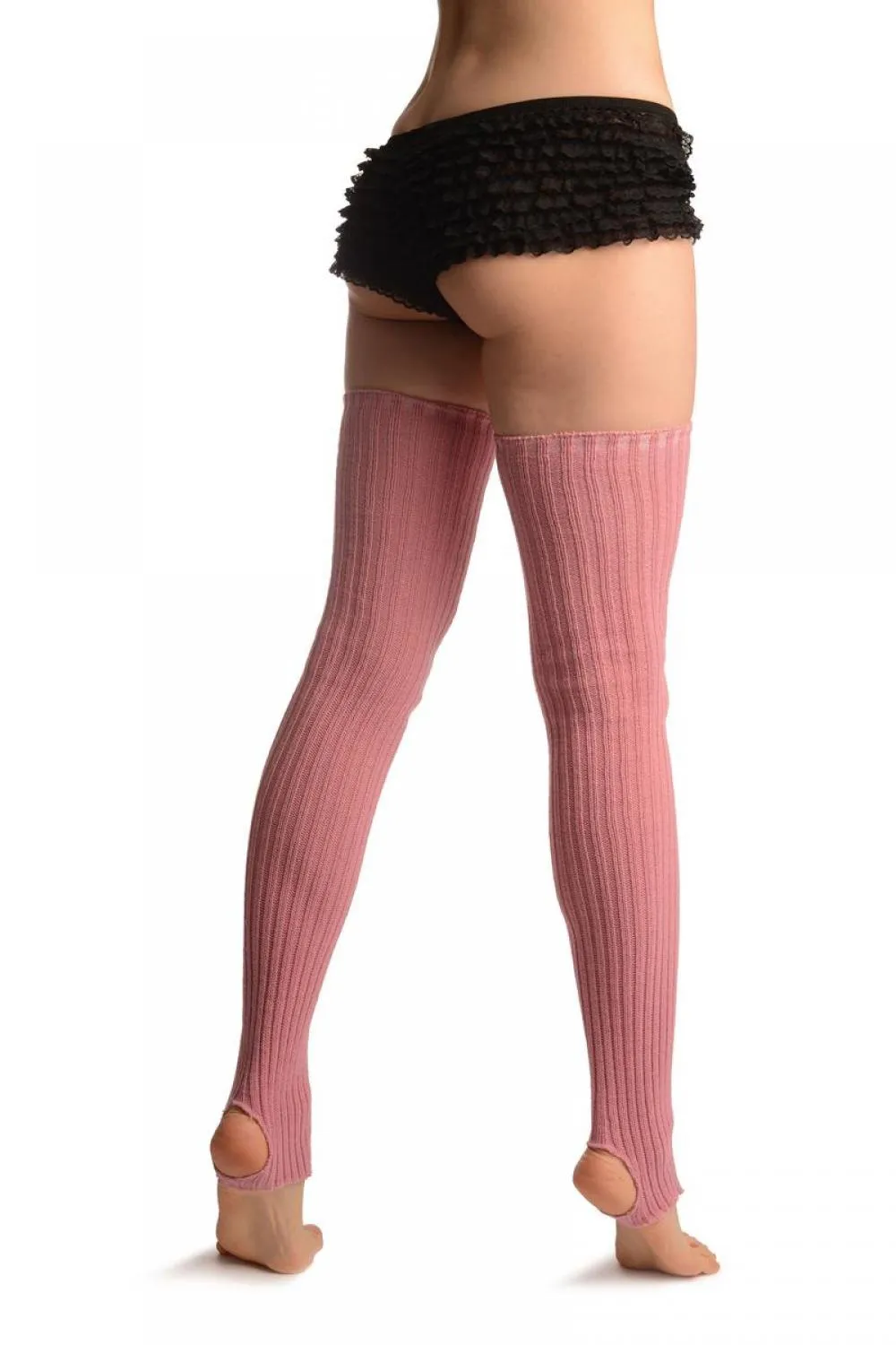 Crepe Pink Stirrup Dance/Ballet Leg Warmers