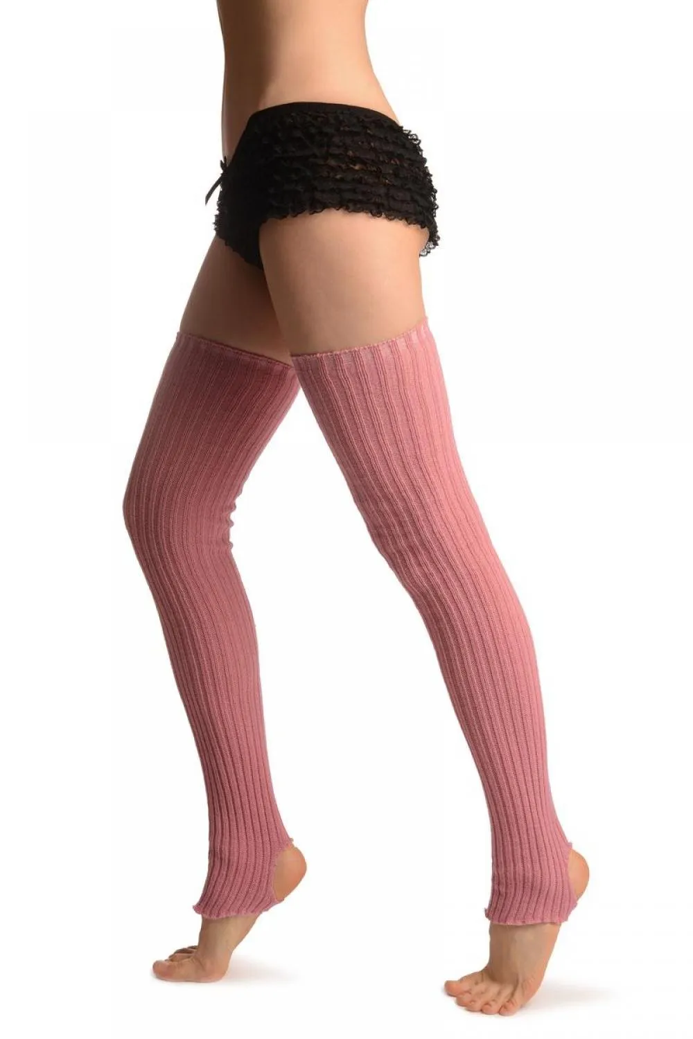 Crepe Pink Stirrup Dance/Ballet Leg Warmers