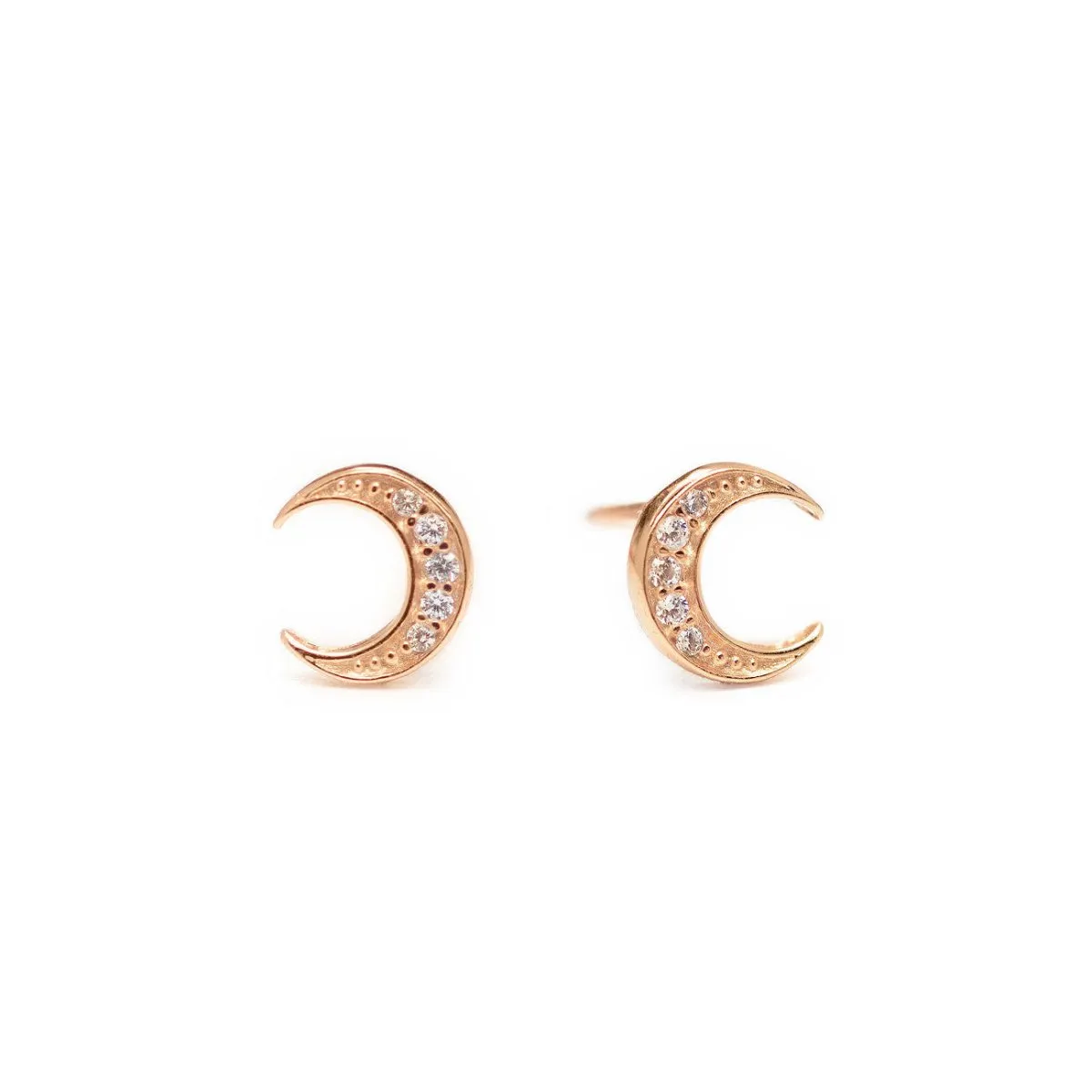 Crescent Moon Pave Studs