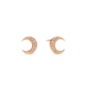 Crescent Moon Pave Studs