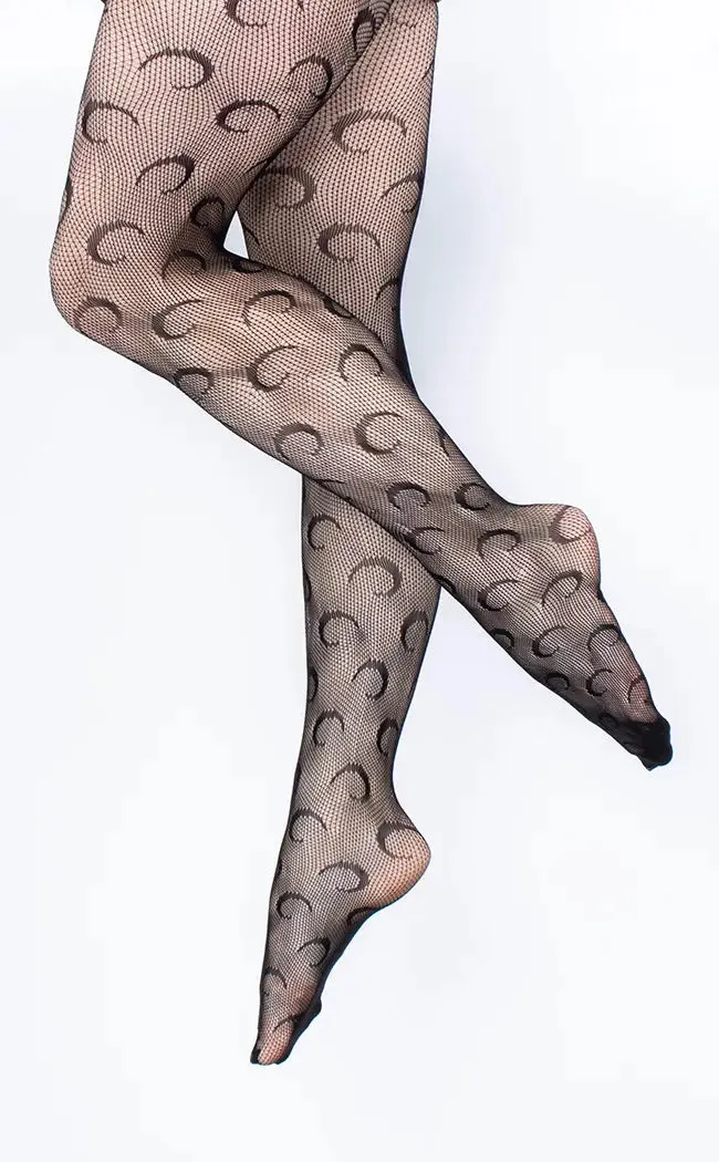 Crescent Moon Tights | Black