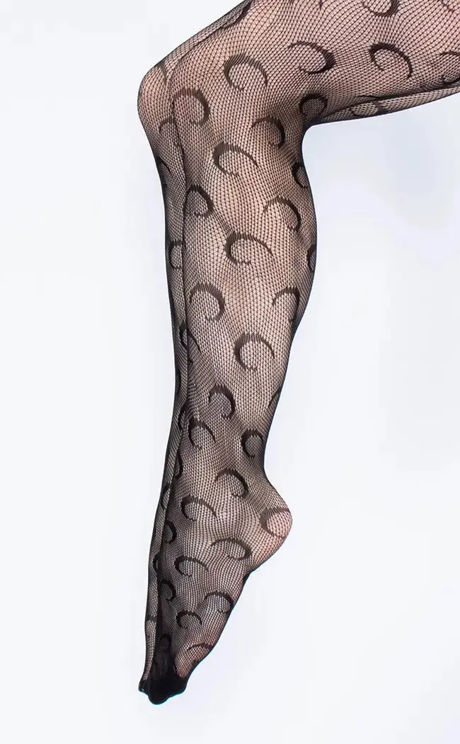 Crescent Moon Tights | Black