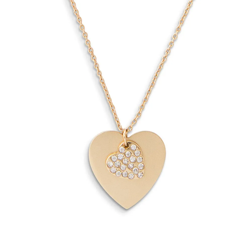 Crystal Heart Bridesmaid Necklace - Gold