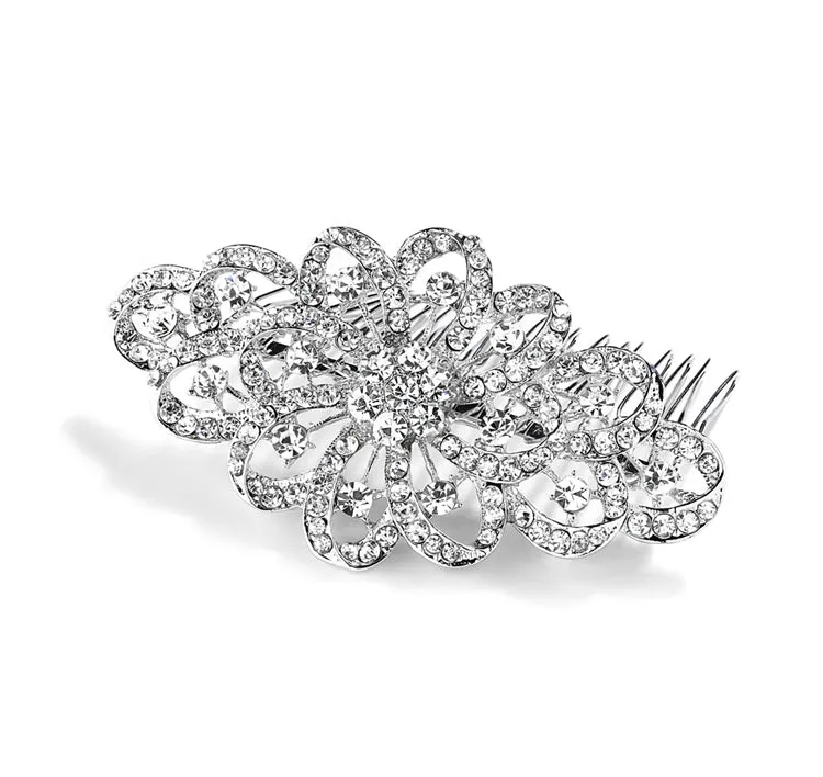 Crystal Swirls Vintage Bridal Hair Comb