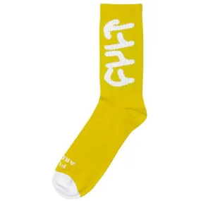 Cult Big Logo Crew Socks - Gold