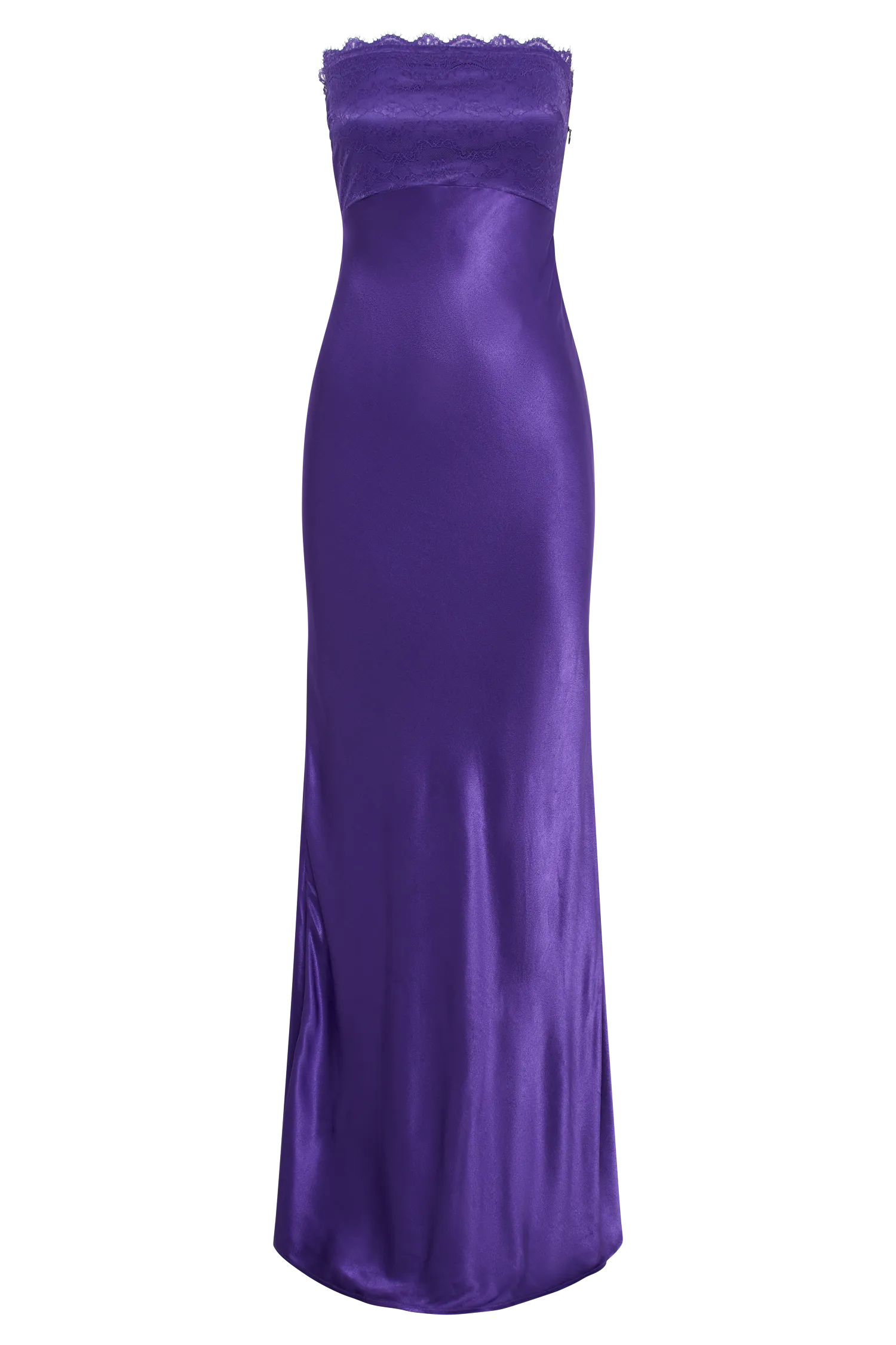 Darcie Strapless Satin Maxi Dress - Deep Purple