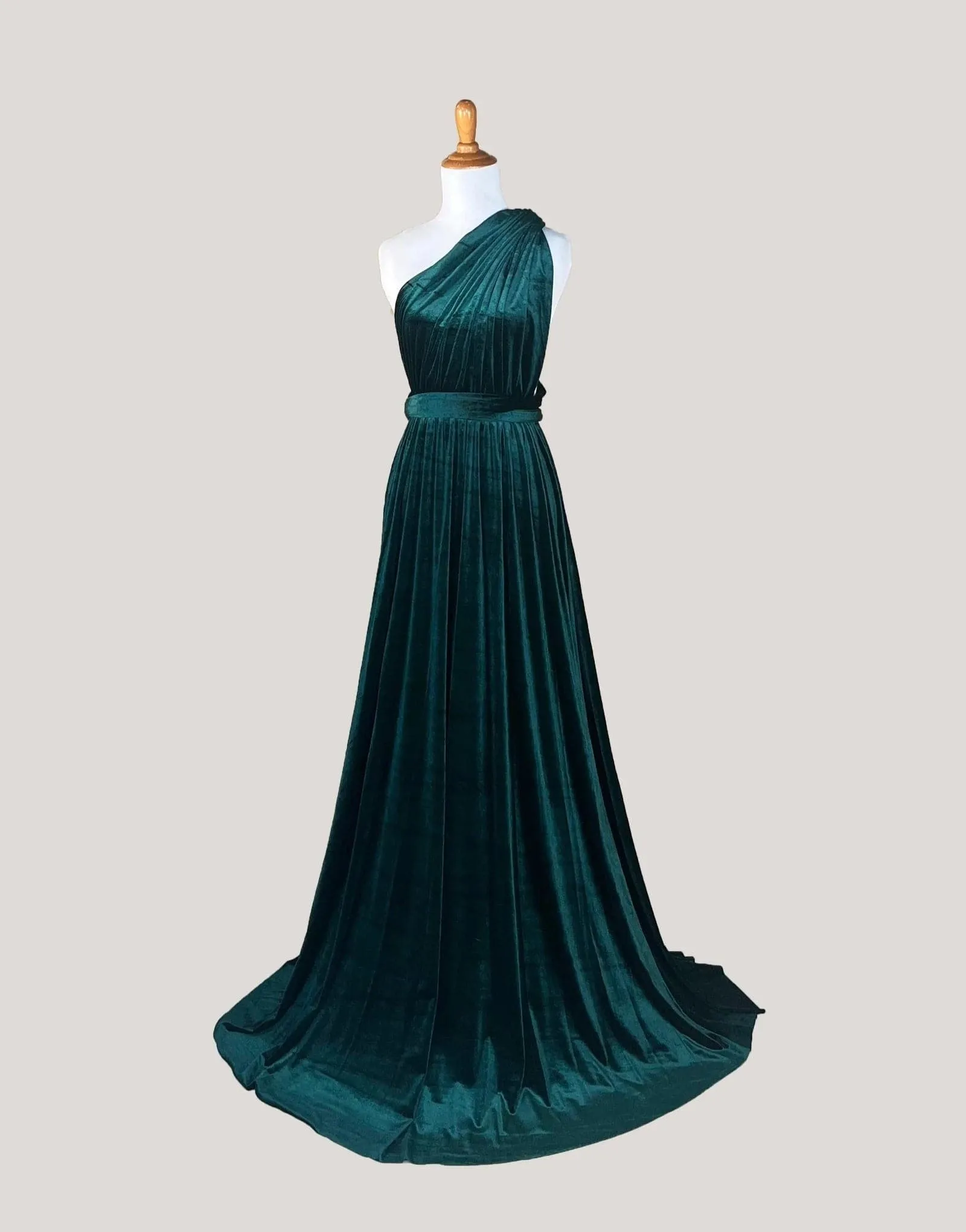 Dark Green Velvet Infinity Dress/ Wrap Convertible Bridesmaid Dress,Y20-26