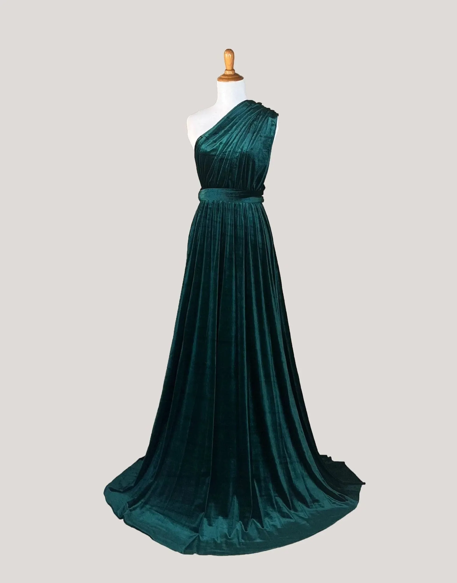 Dark Green Velvet Infinity Dress/ Wrap Convertible Bridesmaid Dress,Y20-26