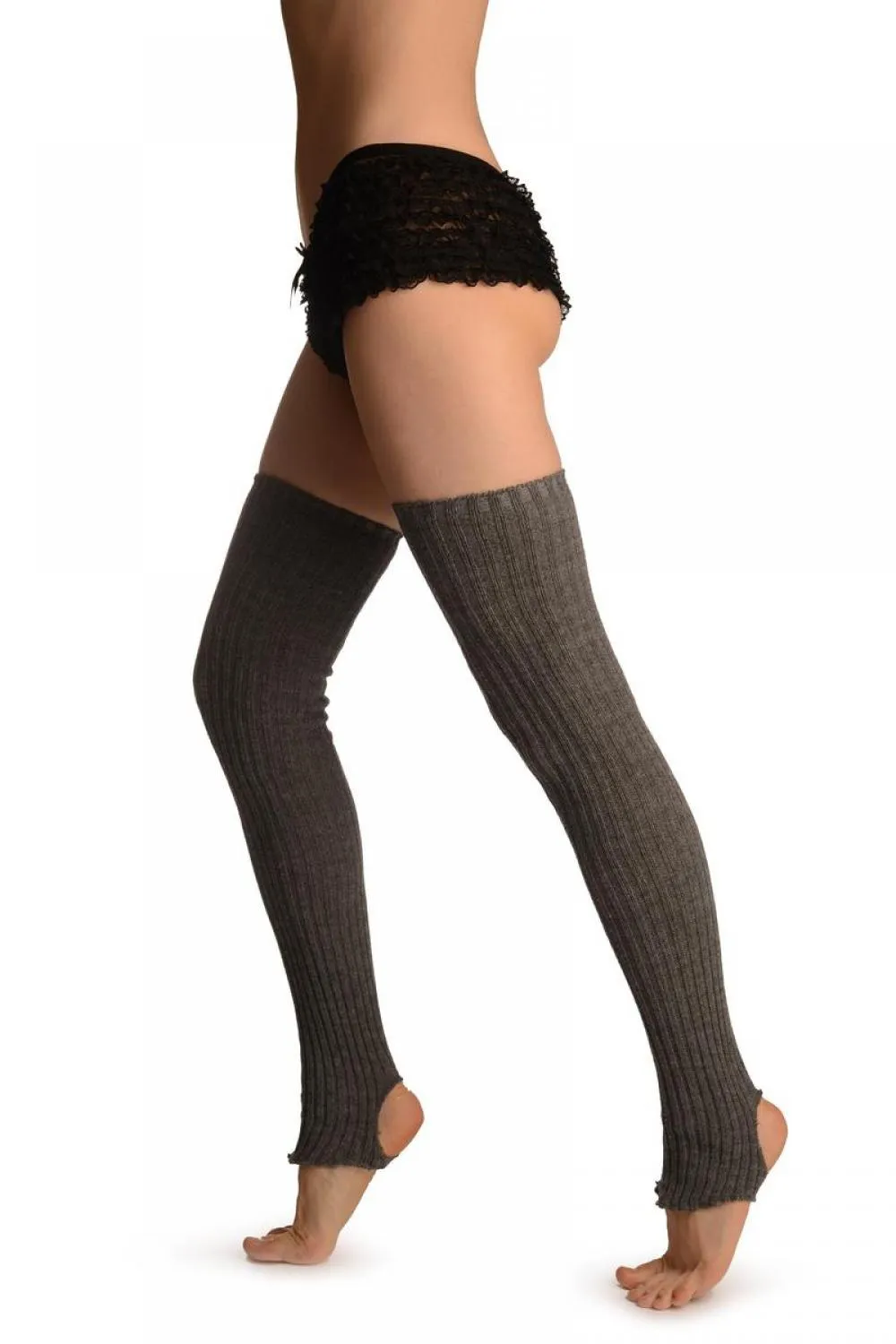 Dark Grey Stirrup Dance/Ballet Leg Warmers