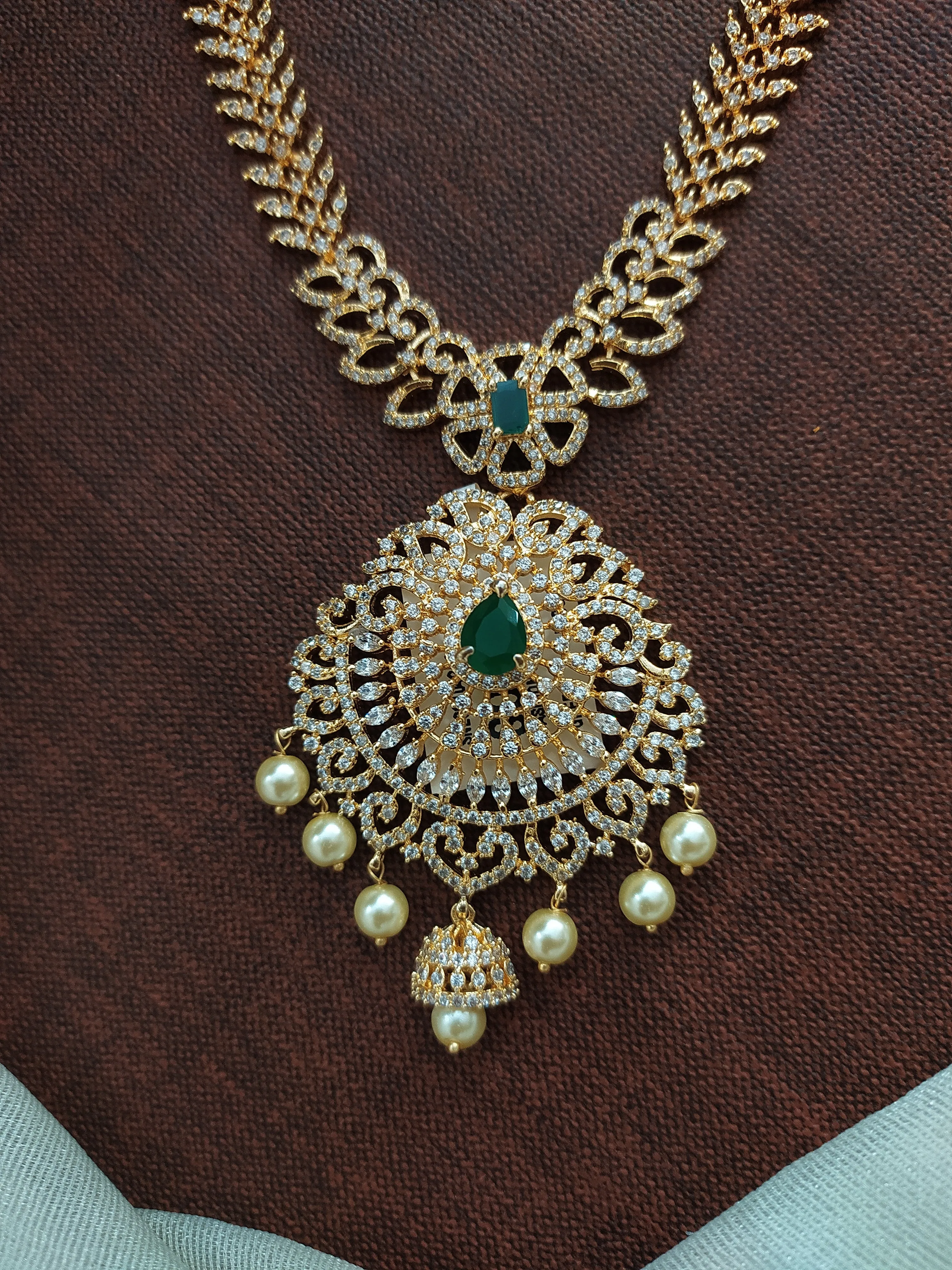 Dazzling Brilliance Mesmerizing Gold-Plated Zircon Combo Set (Haram, Necklace)