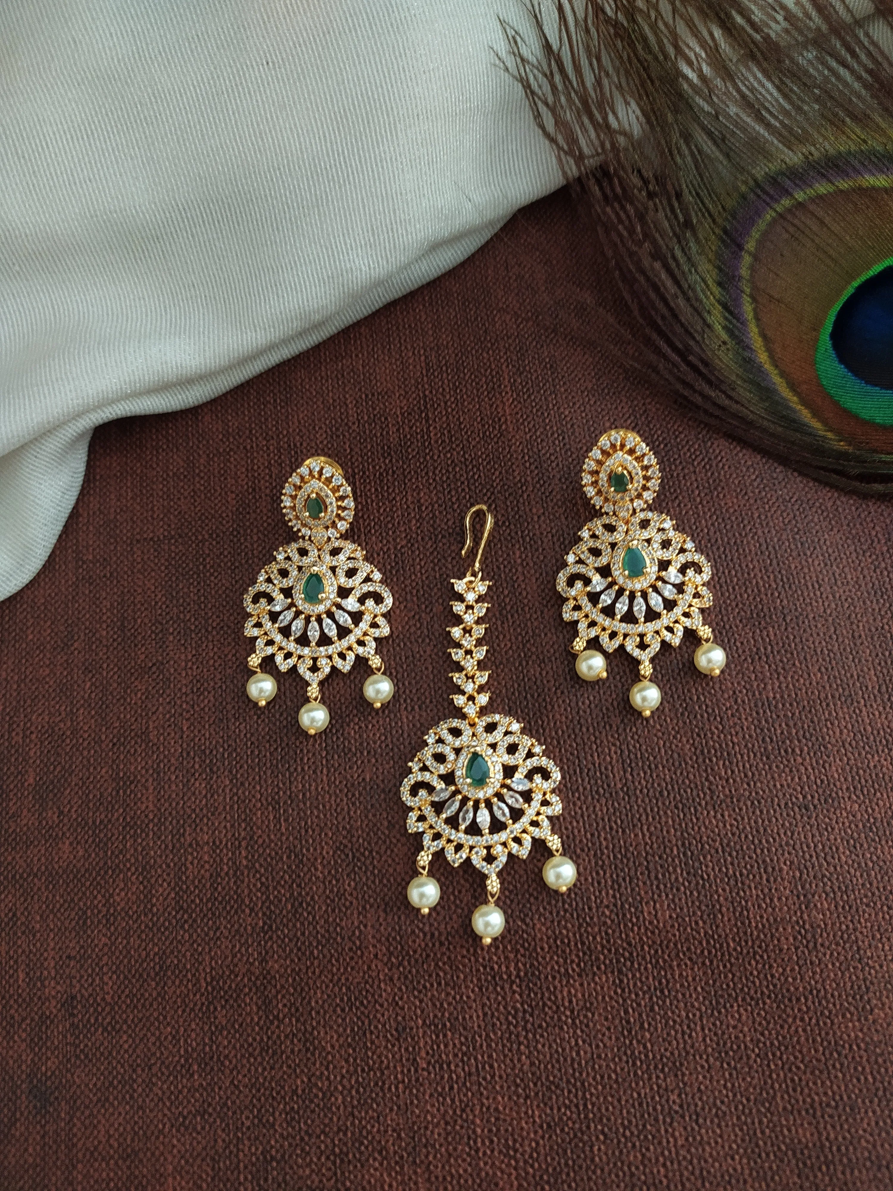 Dazzling Brilliance Mesmerizing Gold-Plated Zircon Combo Set (Haram, Necklace)