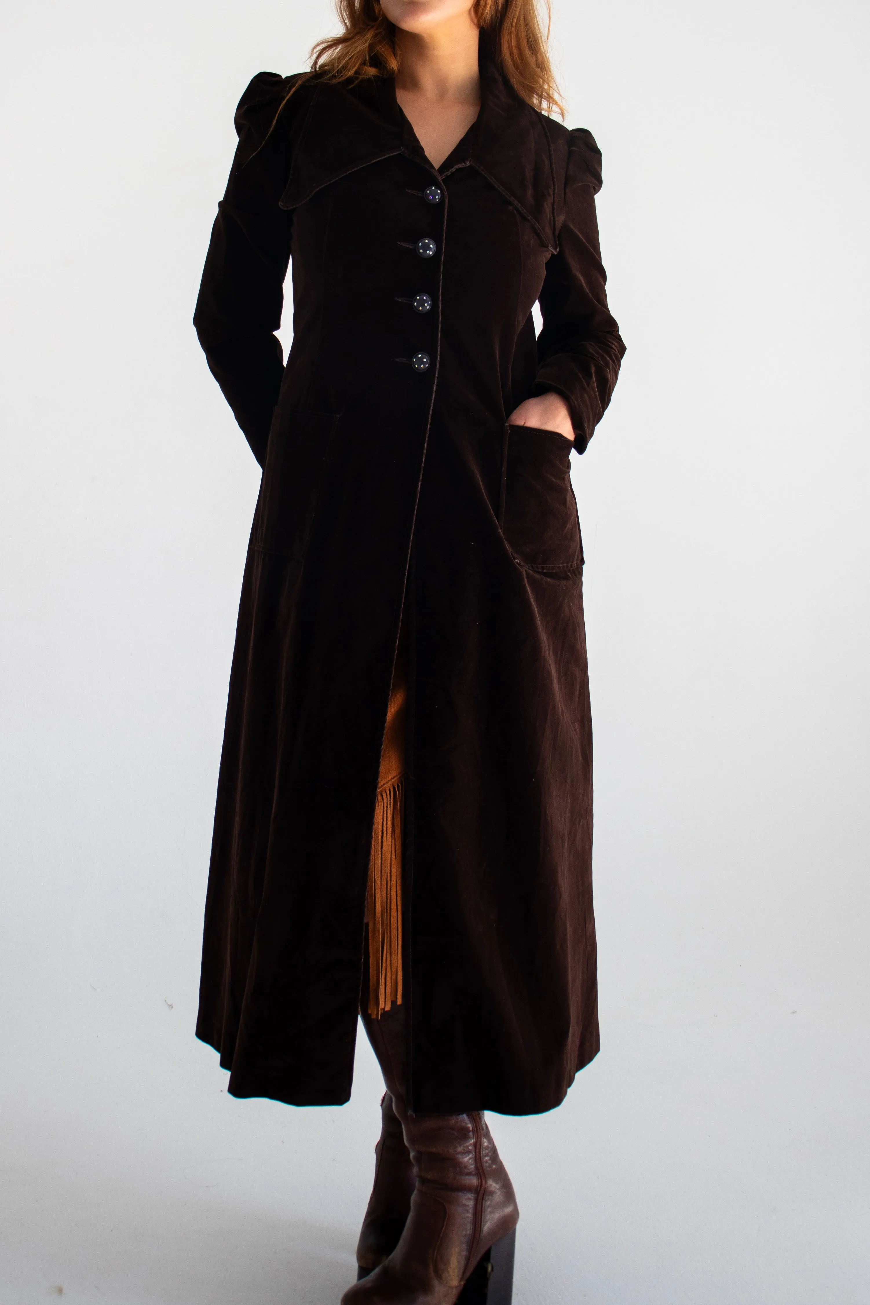 Deep Brown Velvet Coat