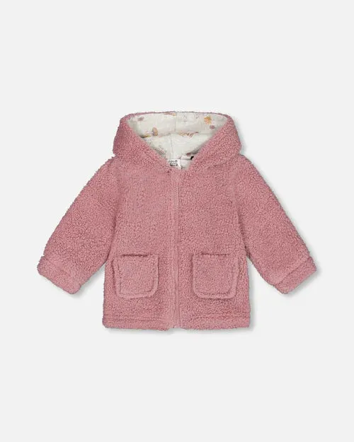 Deux Par Deux Sherpa Hooded Zip Jacket