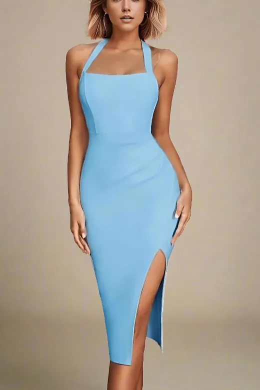 Eliza Bodycon Midi Dress - Sky Blue