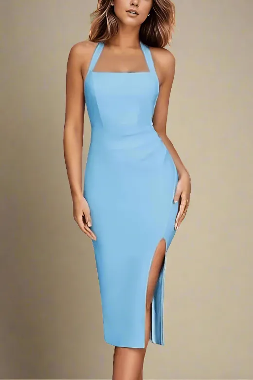 Eliza Bodycon Midi Dress - Sky Blue