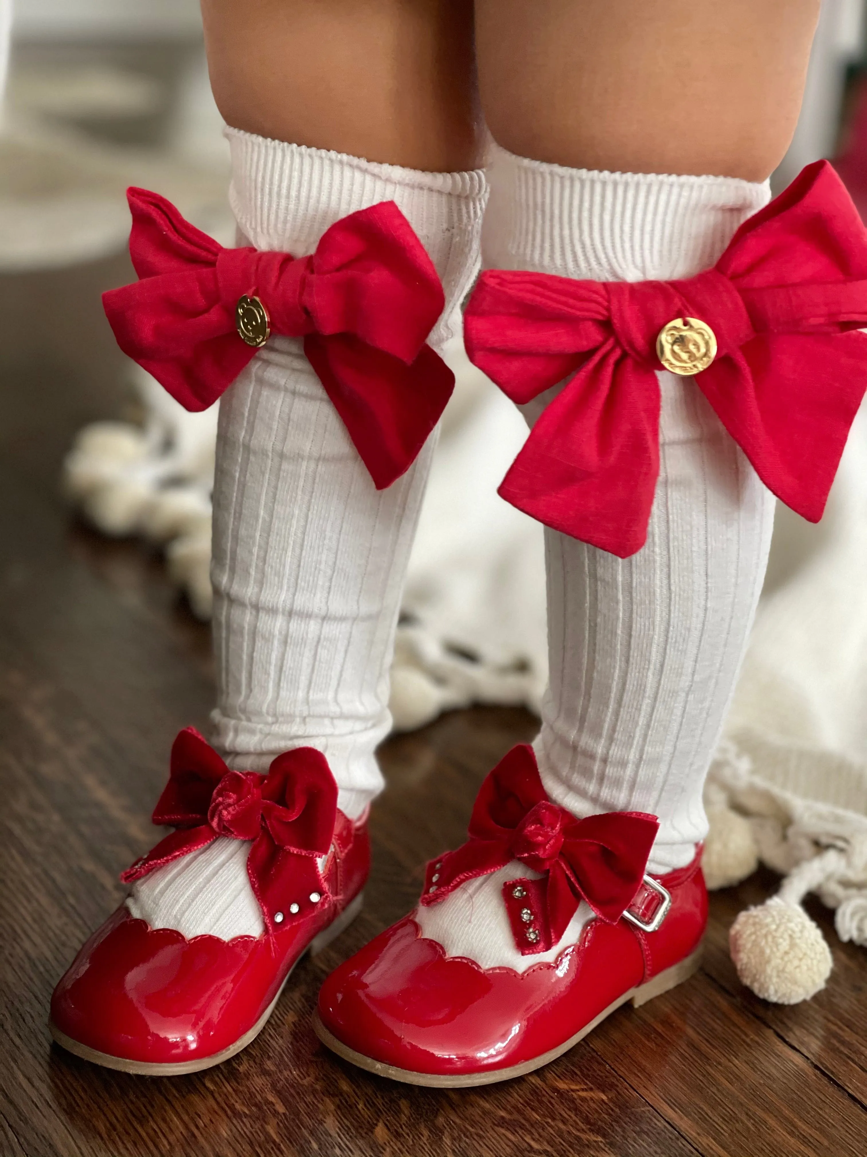 Emma Linen Bow Socks