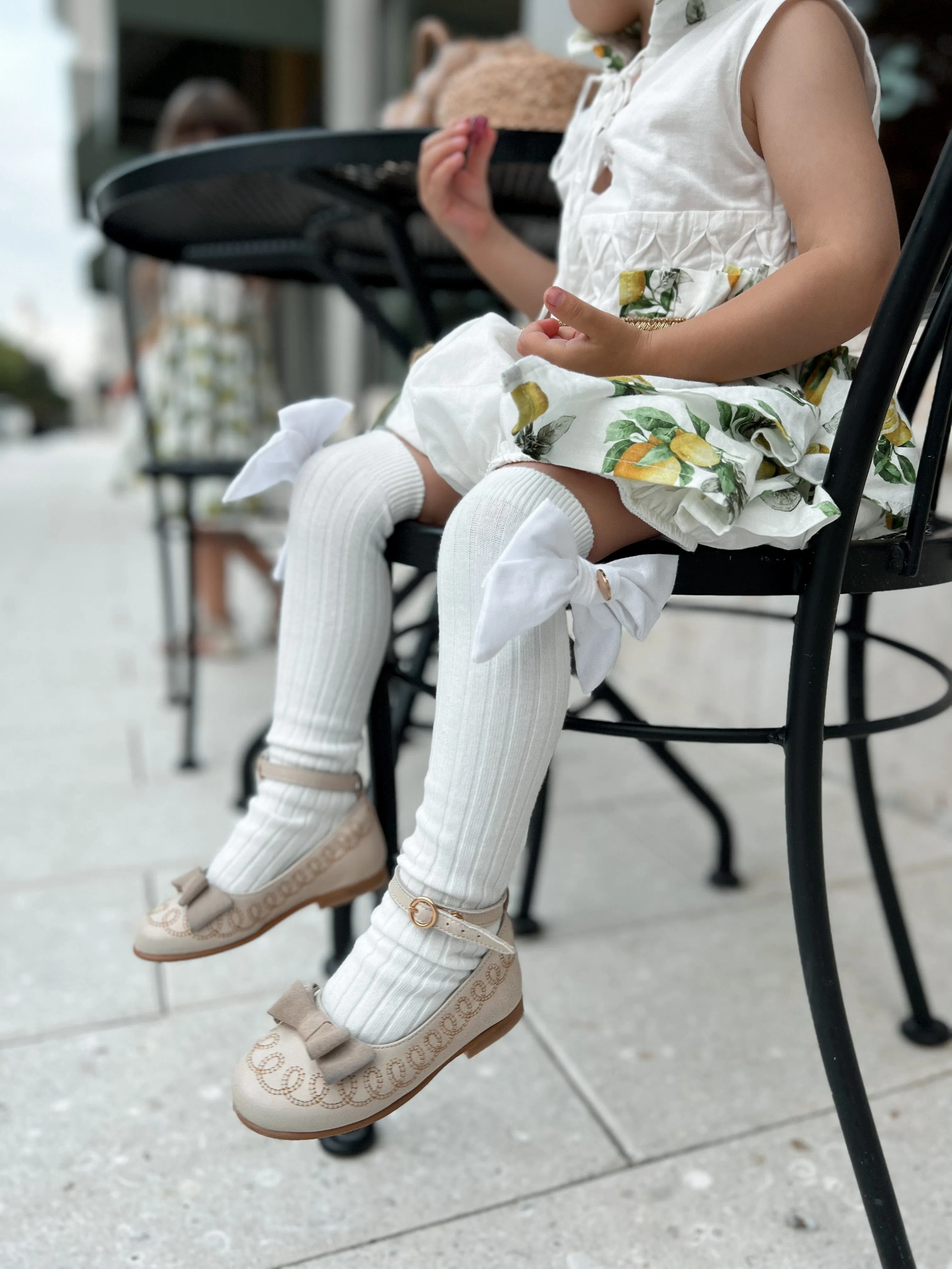 Emma Linen Bow Socks