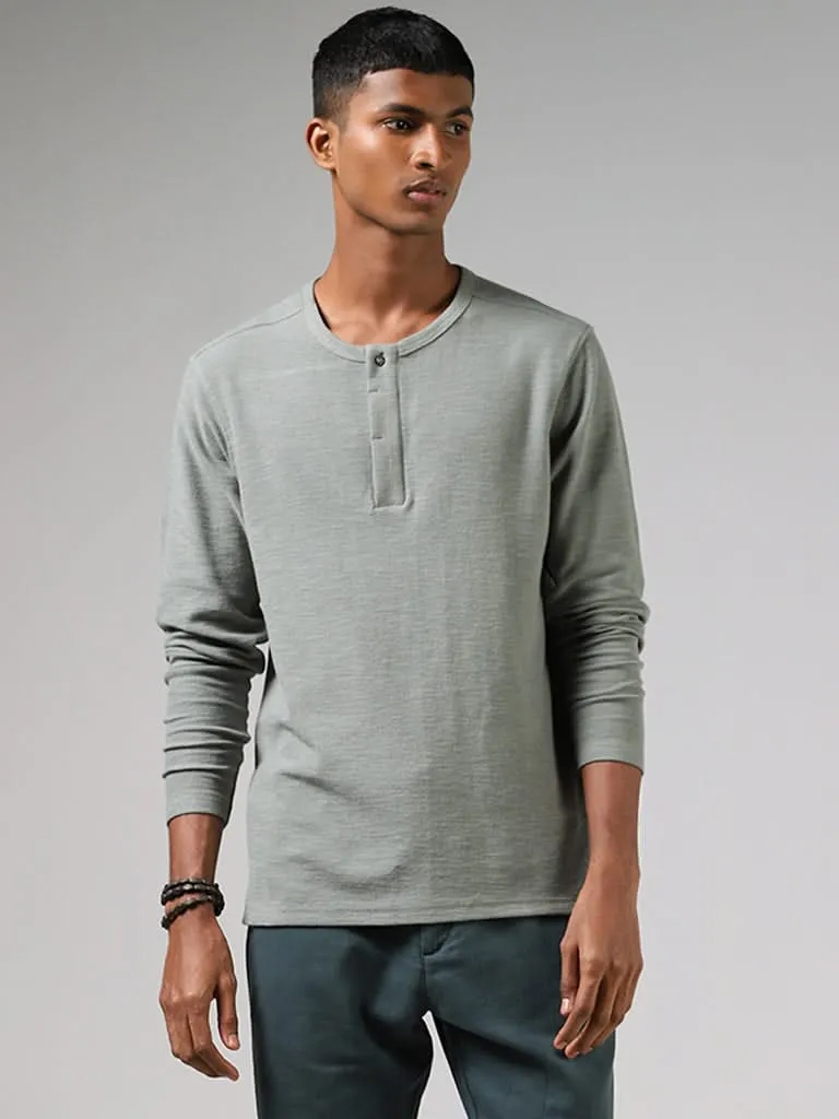 ETA Sage Henley Neckline Slim-Fit T-Shirt