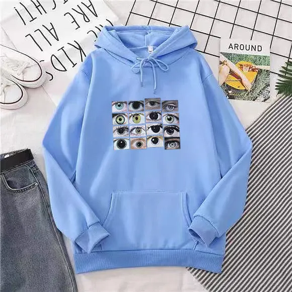 European And American Loose Long Sleeve Hoodie Plus Size Solid Color Sweatshirt