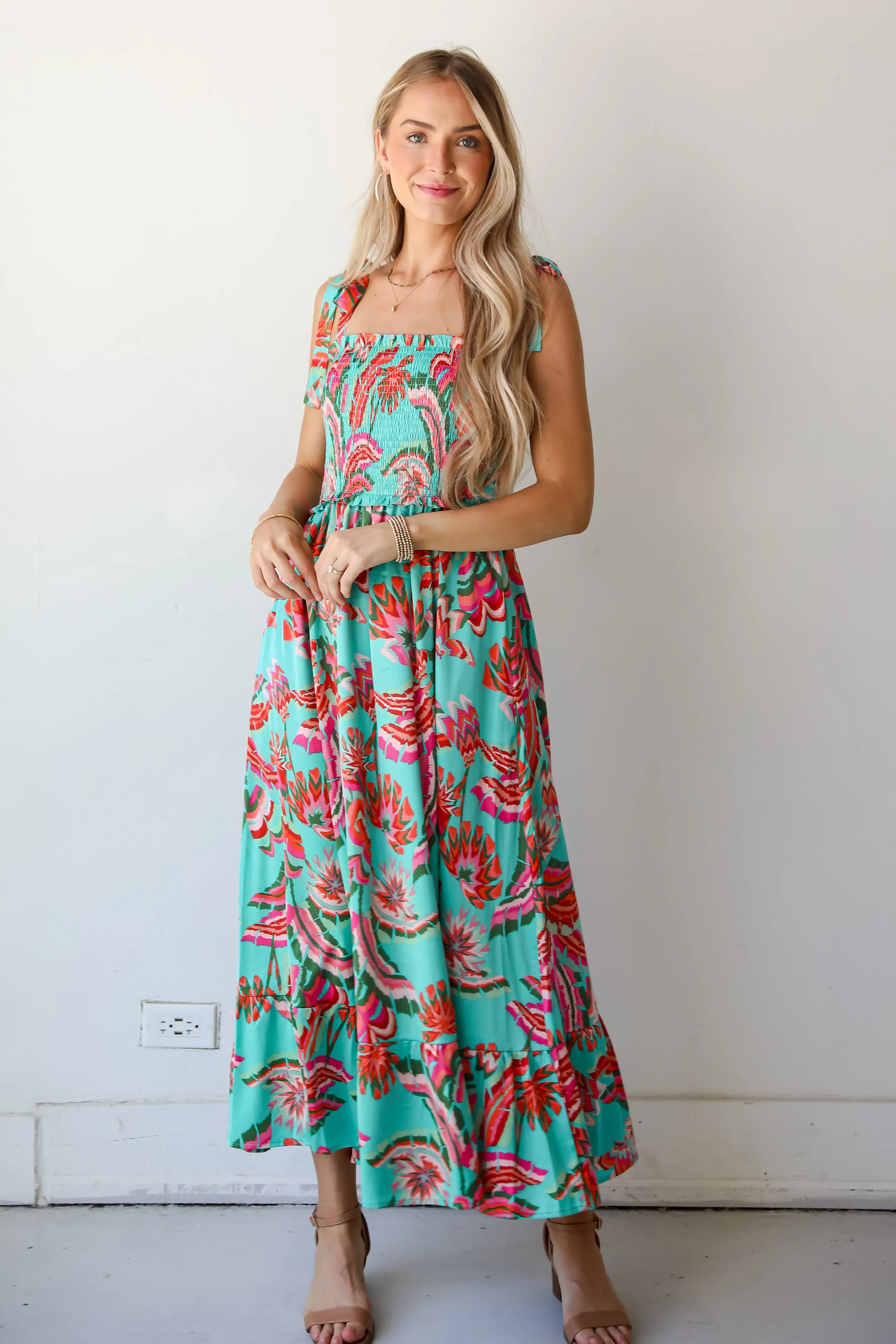 FINAL SALE - Flirty Dreamer Jade Satin Maxi Dress