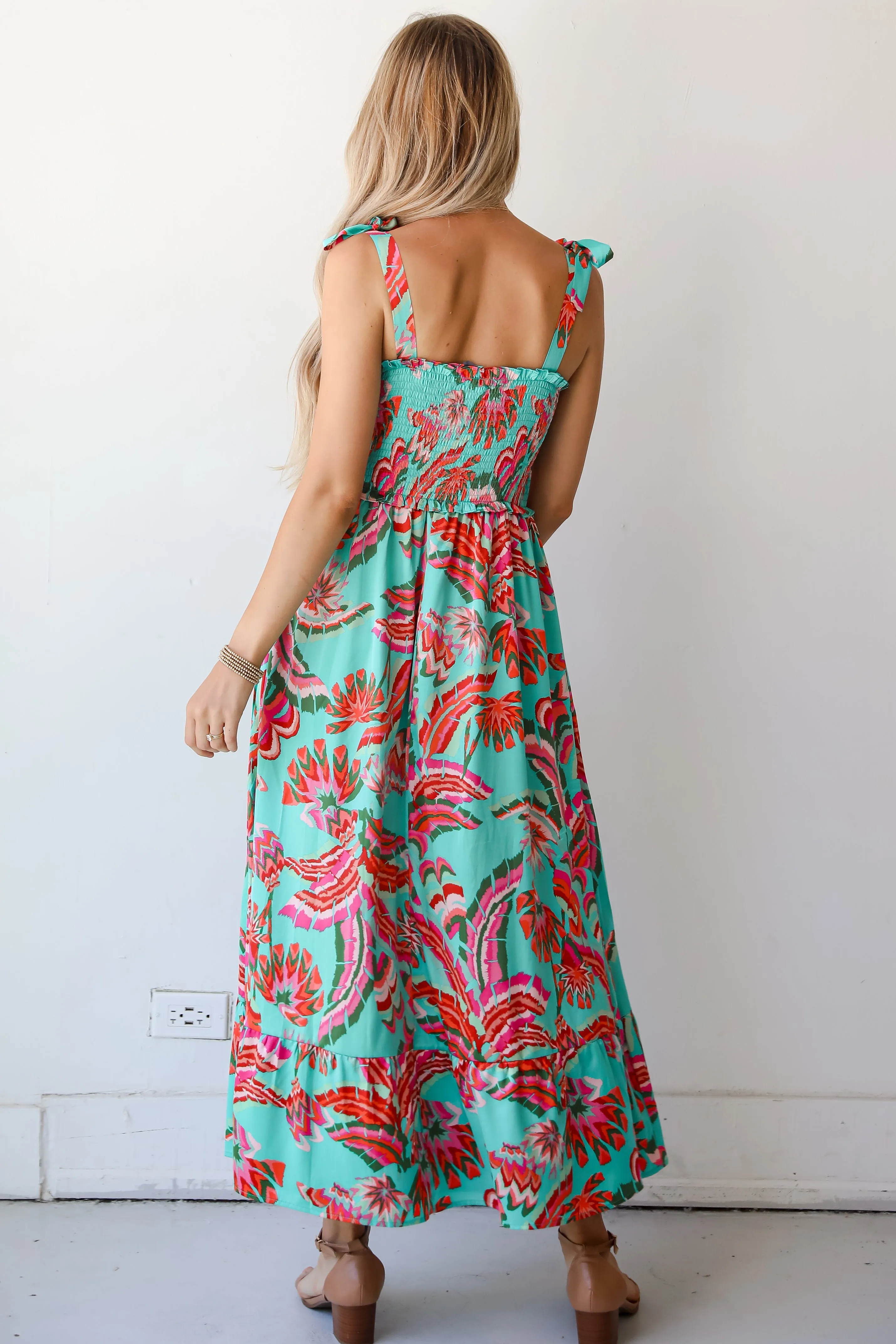 FINAL SALE - Flirty Dreamer Jade Satin Maxi Dress