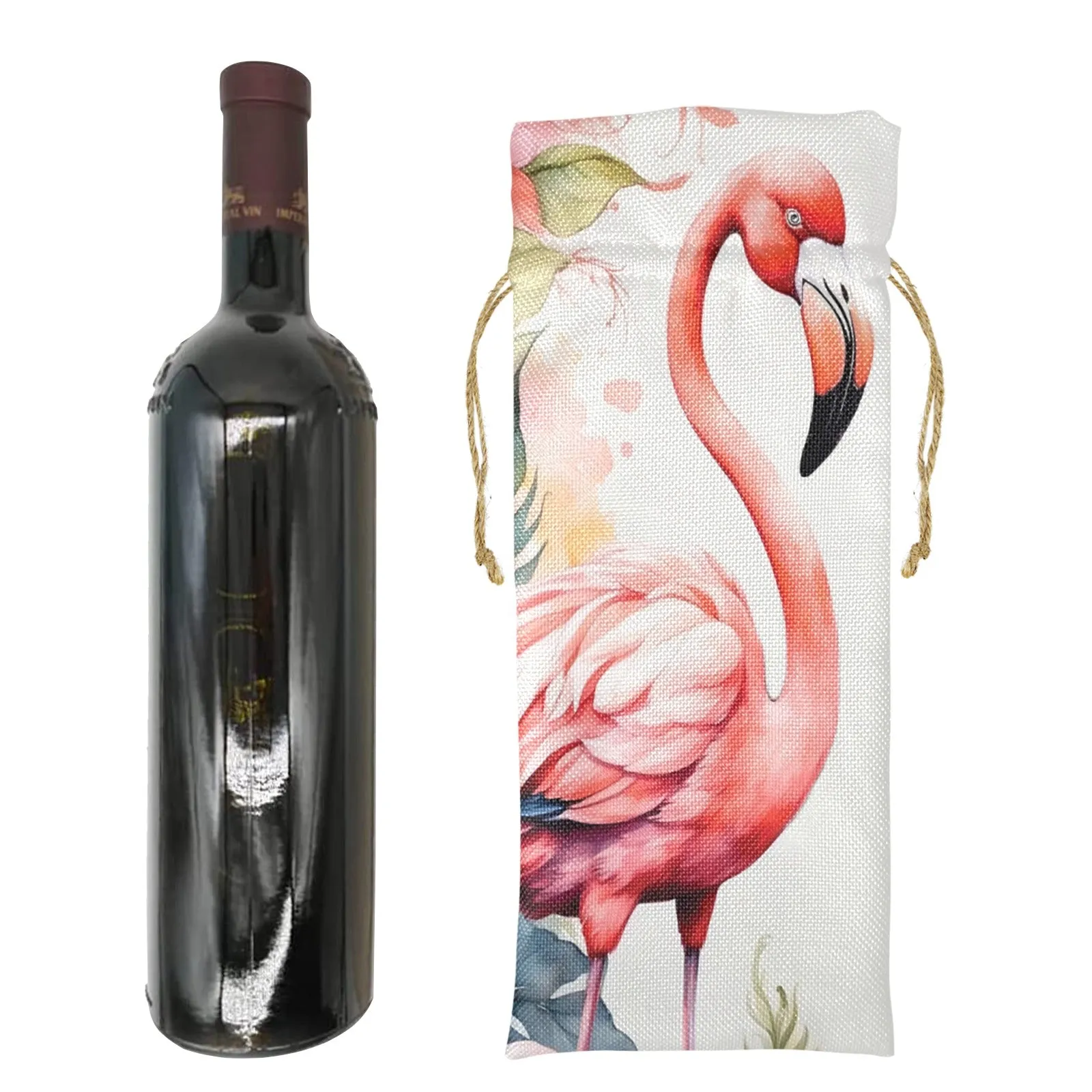 Flamingo awd702 Linen Wine Bottle Bag